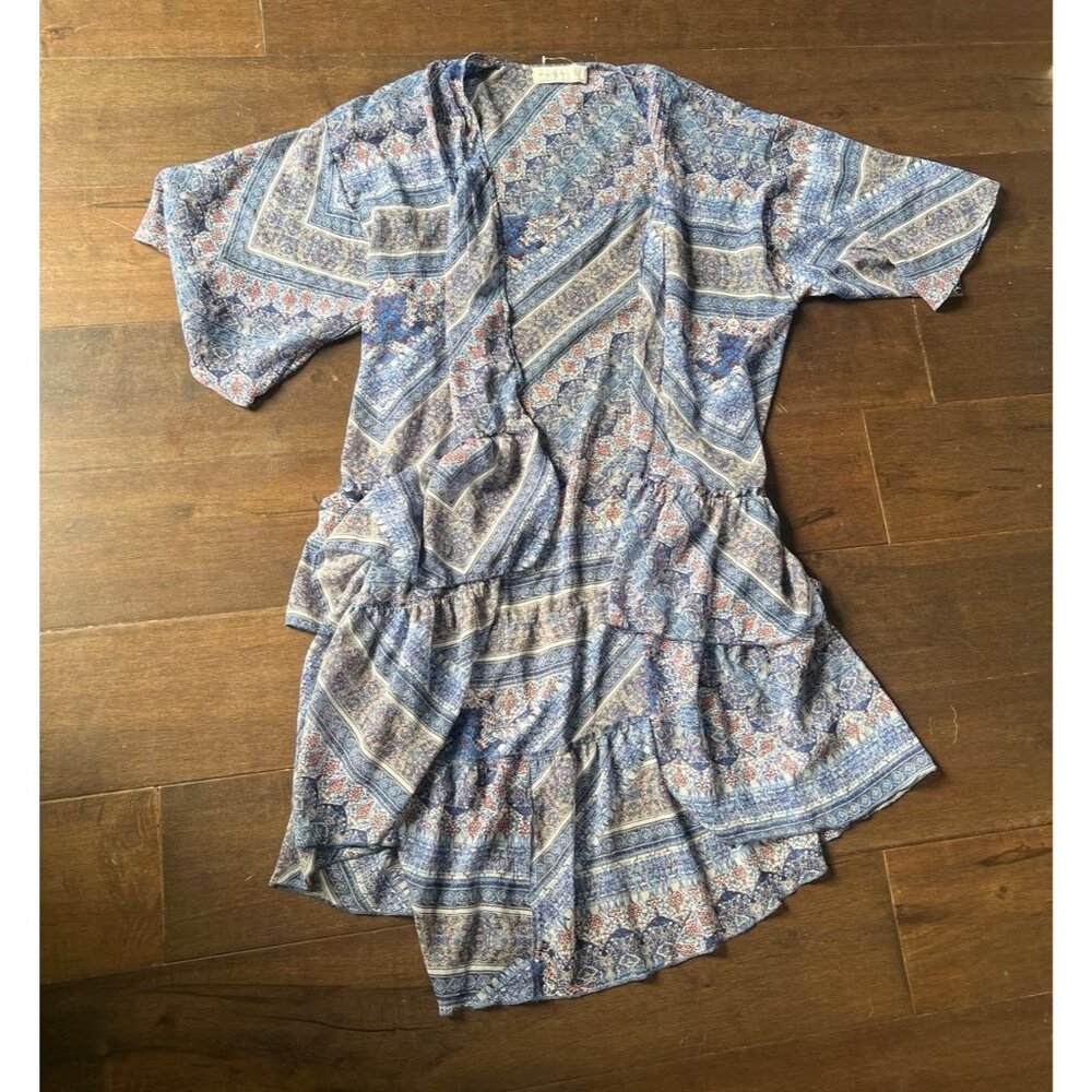 Abercrombie and Fitch Blue Paisley Layered Duster